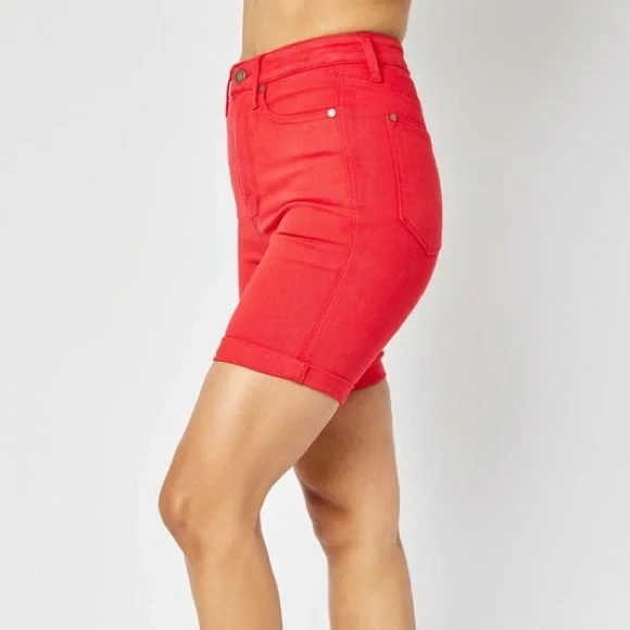 Judy Blue High Waist Garment Dyed Tummy Control Shorts - Picture 2 of 3